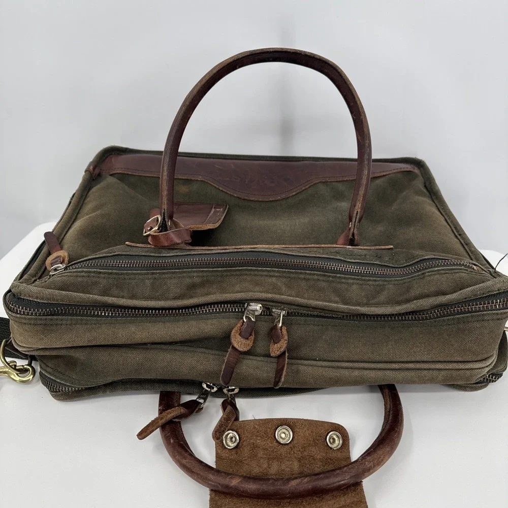 Vintage Orvis Battenkill Canvas Briefcase Messenger Bag With Strap Grunge